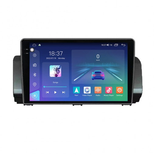 Navigatie dedicata cu Android Dacia Logan III dupa 2021, 8GB RAM, Radio GPS Dual Zone, Display 2K QLED 9.5" Touchscreen, Internet Wi-Fi si slot SIM 4G, Bluetooth, MirrorLink, USB