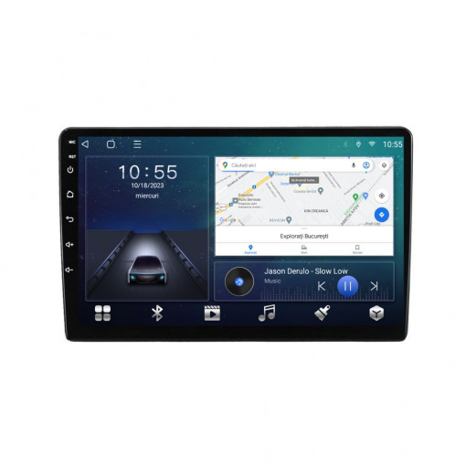 Navigatie dedicata cu Android Fiat Ducato 2006 - 2022, 2GB RAM, Radio GPS Dual Zone, Display HD QLED 9" Touchscreen, Internet Wi-Fi si slot SIM 4G, Bluetooth, MirrorLink, USB