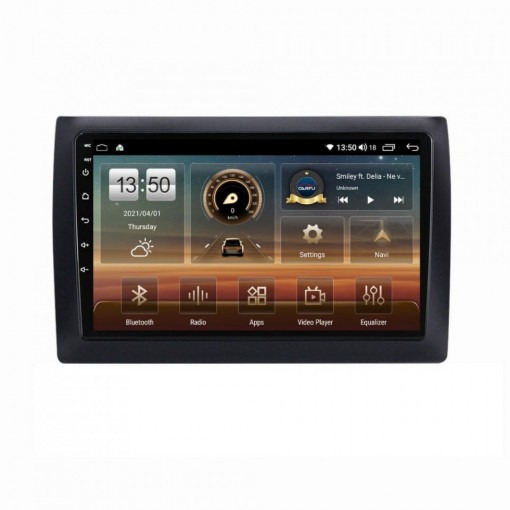 Navigatie dedicata cu Android Fiat Stilo 2001 - 2011, 8GB RAM, Radio GPS Dual Zone, Display HD IPS 9" Touchscreen, Internet Wi-Fi si slot SIM 4G, Bluetooth, MirrorLink, USB, Waze