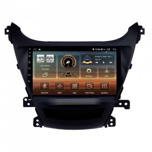 Navigatie dedicata cu Android Hyundai Elantra V 2014 - 2016, 8GB RAM, Radio GPS Dual Zone, Display HD IPS 9" Touchscreen, Internet Wi-Fi si slot SIM 4G, Bluetooth, MirrorLink, USB, Waze