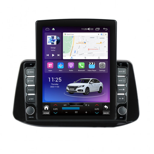 Navigatie dedicata cu Android Hyundai i30 dupa 2017, 4GB RAM, Radio GPS Dual Zone, Touchscreen IPS 9.7" HD tip Tesla, Internet Wi-Fi si slot SIM 4G, Bluetooth, MirrorLink, USB, Waze