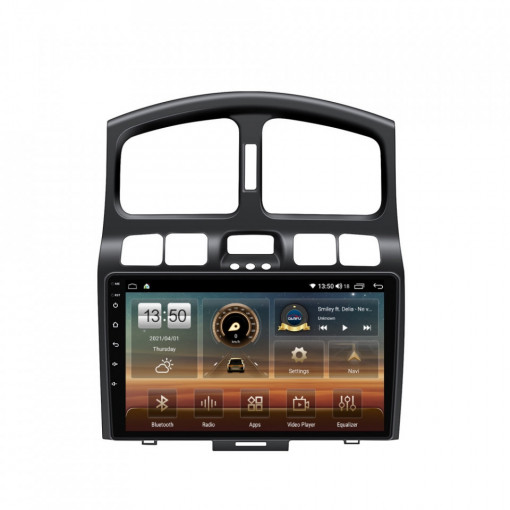 Navigatie dedicata cu Android Hyundai Santa Fe I 2000 - 2006, 4GB RAM, Radio GPS Dual Zone, Display HD IPS 9" Touchscreen, Internet Wi-Fi si slot SIM 4G, Bluetooth, MirrorLink, USB, Waze