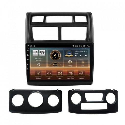 Navigatie dedicata cu Android KIA Sportage 2004 - 2010, 4GB RAM, Radio GPS Dual Zone, Display HD IPS 9" Touchscreen, Internet Wi-Fi si slot SIM 4G, Bluetooth, MirrorLink, USB, Waze