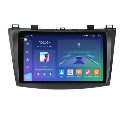 Navigatie dedicata cu Android Mazda 3 2009 - 2013, 4GB RAM, Radio GPS Dual Zone, Display 2K QLED 9.5" Touchscreen, Internet Wi-Fi si slot SIM 4G, Bluetooth, MirrorLink, USB