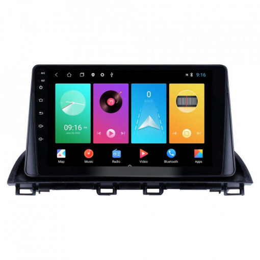 Navigatie dedicata cu Android Mazda 3 2013 - 2019, 1GB RAM, Radio GPS Dual Zone, Display HD 9" Touchscreen, Internet Wi-Fi, Bluetooth, MirrorLink, USB, Waze