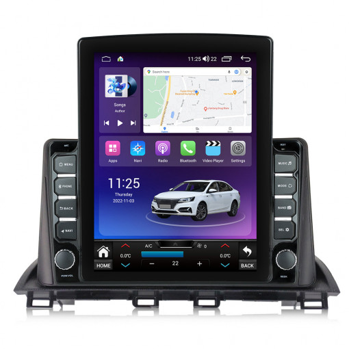 Navigatie dedicata cu Android Mazda 3 2013 - 2019, 4GB RAM, Radio GPS Dual Zone, Touchscreen IPS 9.7" HD tip Tesla, Internet Wi-Fi si slot SIM 4G, Bluetooth, MirrorLink, USB, Waze