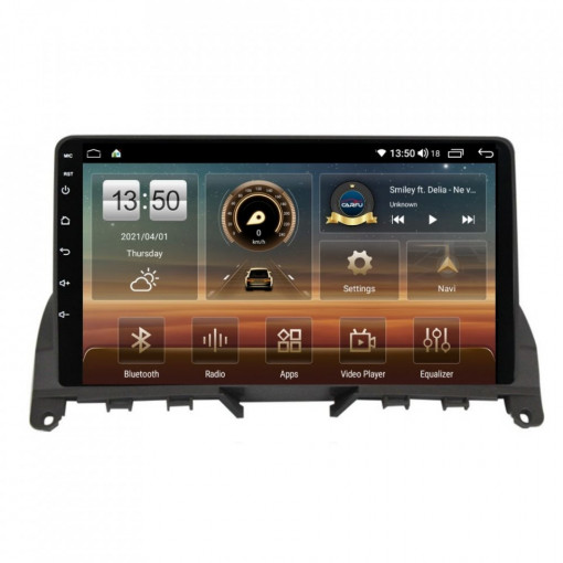 Navigatie dedicata cu Android Mercedes C-Class W204 2007 - 2011, 4GB RAM, Radio GPS Dual Zone, Display HD IPS 9" Touchscreen, Internet Wi-Fi si slot SIM 4G, Bluetooth, MirrorLink, USB, Waze