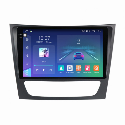 Navigatie dedicata cu Android Mercedes E-Class W211 2002 - 2009, 4GB RAM, Radio GPS Dual Zone, Display 2K QLED 9.5" Touchscreen, Internet Wi-Fi si slot SIM 4G, Bluetooth, MirrorLink, USB