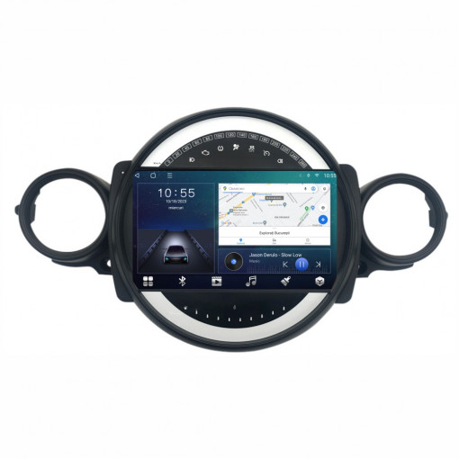 Navigatie dedicata cu Android Mini Cooper / One (R56, R57, R58, R59) 2006 - 2015, 2GB RAM, Radio GPS Dual Zone, Display HD QLED 9" Touchscreen, Internet Wi-Fi si slot SIM 4G, Bluetooth, MirrorLink, USB