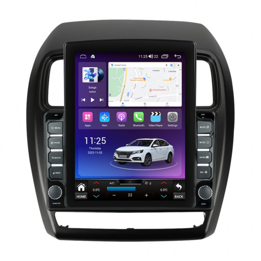 Navigatie dedicata cu Android Mitsubishi ASX 2016 - 2019, 4GB RAM, Radio GPS Dual Zone, Touchscreen IPS 9.7" HD tip Tesla, Internet Wi-Fi si slot SIM 4G, Bluetooth, MirrorLink, USB, Waze