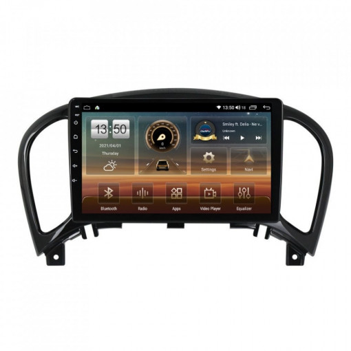 Navigatie dedicata cu Android Nissan Juke 2010 - 2019, 4GB RAM, Radio GPS Dual Zone, Display HD IPS 9" Touchscreen, Internet Wi-Fi si slot SIM 4G, Bluetooth, MirrorLink, USB, Waze
