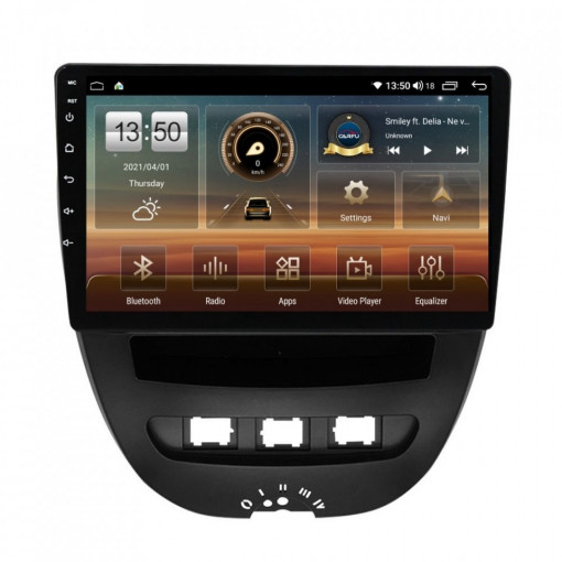 Navigatie dedicata cu Android Peugeot 107 2005 - 2014, 6GB RAM, Radio GPS Dual Zone, Display HD IPS 10" Touchscreen, Internet Wi-Fi si slot SIM 4G, Bluetooth, MirrorLink, USB, Waze