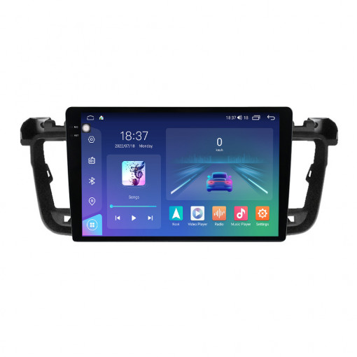 Navigatie dedicata cu Android Peugeot 508 I 2010 - 2018, 8GB RAM, Radio GPS Dual Zone, Display 2K QLED 9.5" Touchscreen, Internet Wi-Fi si slot SIM 4G, Bluetooth, MirrorLink, USB, Waze