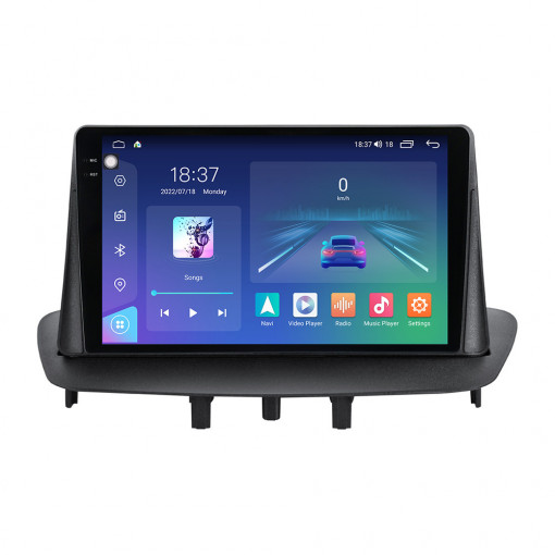 Navigatie dedicata cu Android Renault Megane III 2009 - 2016, 4GB RAM, Radio GPS Dual Zone, Display 2K QLED 9.5" Touchscreen, Internet Wi-Fi si slot SIM 4G, Bluetooth, MirrorLink, USB, Waze