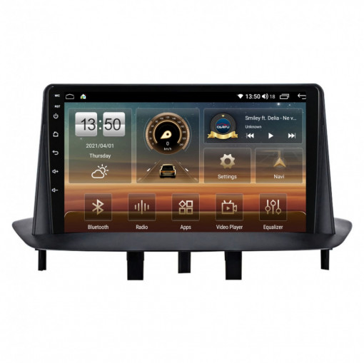 Navigatie dedicata cu Android Renault Megane III 2009 - 2016, 6GB RAM, Radio GPS Dual Zone, Display HD IPS 9" Touchscreen, Internet Wi-Fi si slot SIM 4G, Bluetooth, MirrorLink, USB, Waze