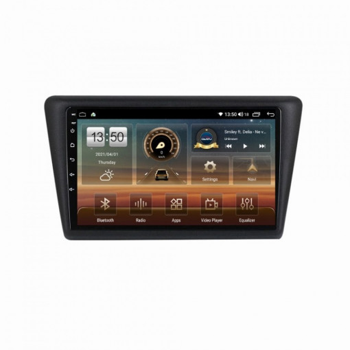 Navigatie dedicata cu Android Skoda Rapid 2011 - 2019, 6GB RAM, Radio GPS Dual Zone, Display HD IPS 9" Touchscreen, Internet Wi-Fi si slot SIM 4G, Bluetooth, MirrorLink, USB, Waze