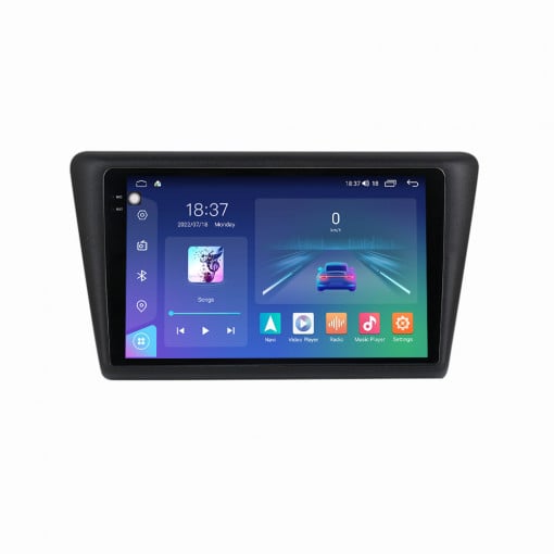 Navigatie dedicata cu Android Skoda Rapid 2011 - 2019, 8GB RAM, Radio GPS Dual Zone, Display 2K QLED 9.5" Touchscreen, Internet Wi-Fi si slot SIM 4G, Bluetooth, MirrorLink, USB, Waze