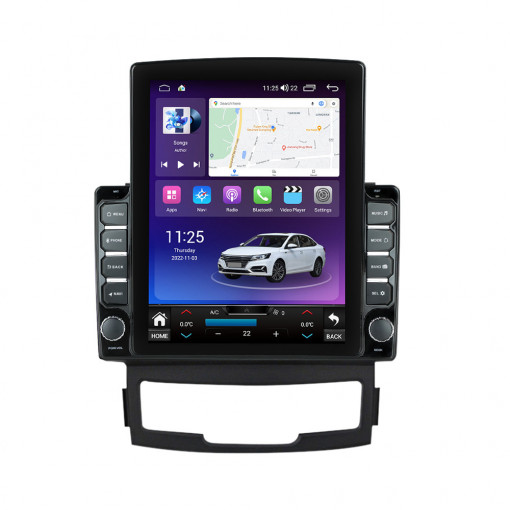 Navigatie dedicata cu Android Ssangyong Korando 2010 - 2013, 4GB RAM, Radio GPS Dual Zone, Touchscreen IPS 9.7" HD tip Tesla, Internet Wi-Fi si slot SIM 4G, Bluetooth, MirrorLink, USB, Waze