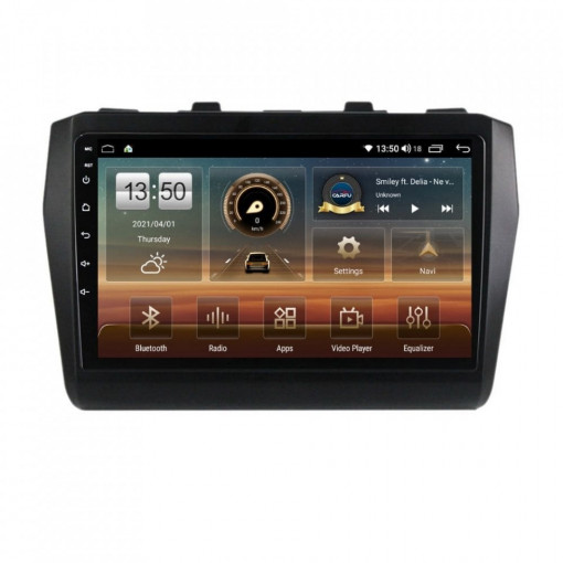 Navigatie dedicata cu Android Suzuki Swift V dupa 2017, 6GB RAM, Radio GPS Dual Zone, Display HD IPS 9" Touchscreen, Internet Wi-Fi si slot SIM 4G, Bluetooth, MirrorLink, USB, Waze