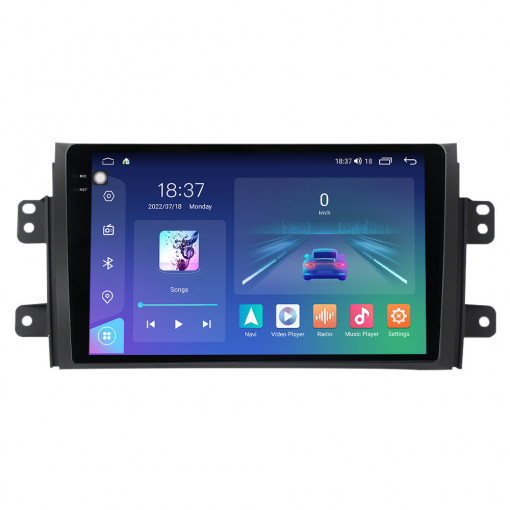 Navigatie dedicata cu Android Suzuki SX4 2006 - 2014, 4GB RAM, Radio GPS Dual Zone, Display 2K QLED 9.5" Touchscreen, Internet Wi-Fi si slot SIM 4G, Bluetooth, MirrorLink, USB, Waze
