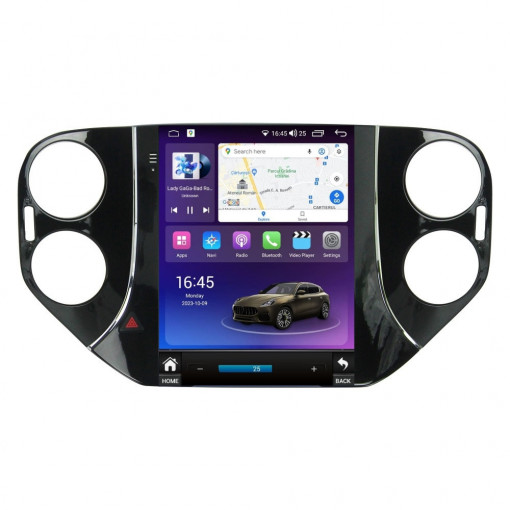 Navigatie dedicata cu Android tip tesla VW Tiguan I 2012 - 2018, 4GB RAM, Radio GPS Dual Zone, Touchscreen IPS 9.7" HD, Internet Wi-Fi si slot SIM 4G, Bluetooth, MirrorLink, USB