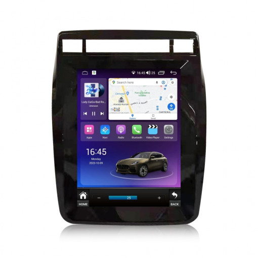 Navigatie dedicata cu Android tip tesla VW Touareg 7P 2010 - 2018, 8GB RAM, Radio GPS Dual Zone, Touchscreen IPS 9.7" HD, Internet Wi-Fi si slot SIM 4G, Bluetooth, MirrorLink, USB, Waze