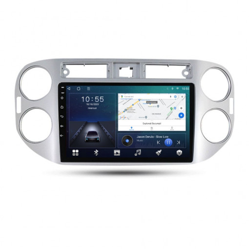 Navigatie dedicata cu Android VW Tiguan I 2007 - 2012, 2GB RAM, Radio GPS Dual Zone, Display HD QLED 9" Touchscreen, Internet Wi-Fi si slot SIM 4G, Bluetooth, MirrorLink, USB