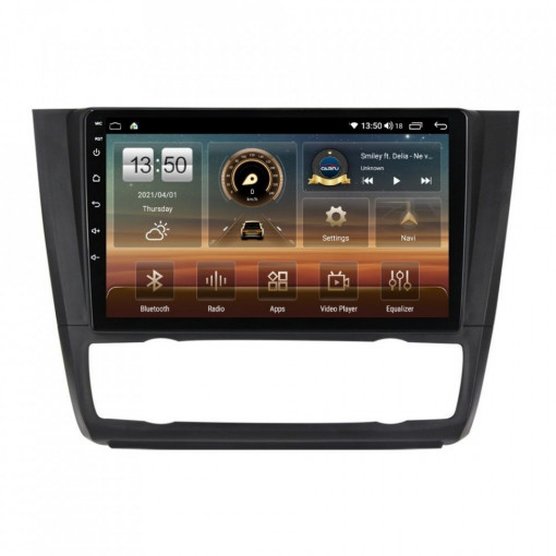 Navigatie dedicata cu Android BMW Seria 1 (E81 / E87) 2007 - 2013, clima automata, 8GB RAM, Radio GPS Dual Zone, Display HD IPS 9" Touchscreen, Internet Wi-Fi si slot SIM 4G, Bluetooth, MirrorLink, USB, Waze