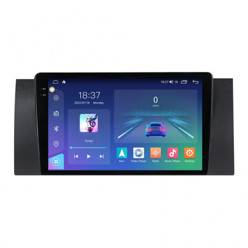 Navigatie dedicata cu Android BMW X5 (E53) 2000 - 2006, 4GB RAM, Radio GPS Dual Zone, Display 2K QLED 9.5" Touchscreen, Internet Wi-Fi si slot SIM 4G, Bluetooth, MirrorLink, USB
