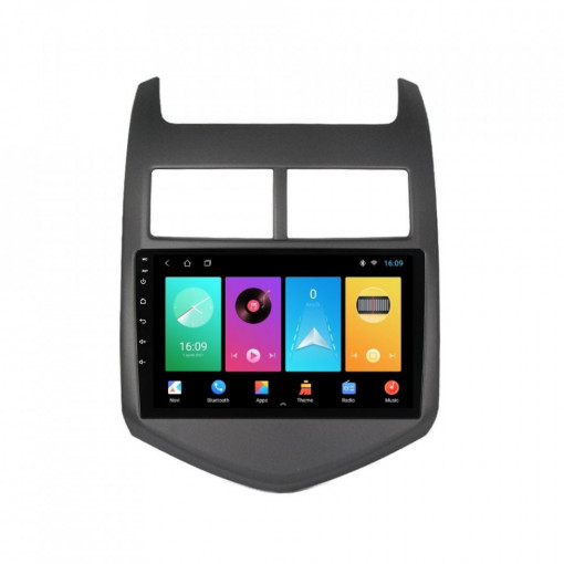 Navigatie dedicata cu Android Chevrolet Aveo 2011 - 2014, 2GB RAM, Radio GPS Dual Zone, Display HD 9" Touchscreen, Internet Wi-Fi, Bluetooth, MirrorLink, USB, Waze