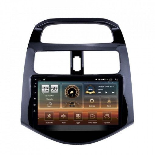Navigatie dedicata cu Android Chevrolet Spark 2009 - 2015, 4GB RAM, Radio GPS Dual Zone, Display HD IPS 9" Touchscreen, Internet Wi-Fi si slot SIM 4G, Bluetooth, MirrorLink, USB, Waze