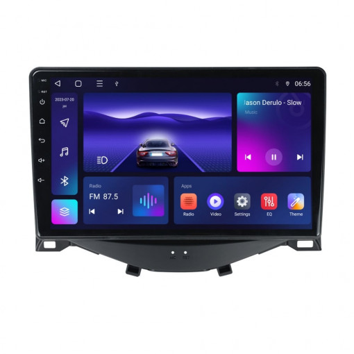 Navigatie dedicata cu Android Citroen C1 II 2014 - 2022, 3GB RAM, Radio GPS Dual Zone, Display HD QLED 9" Touchscreen, Internet Wi-Fi si slot SIM 4G, Bluetooth, MirrorLink, USB
