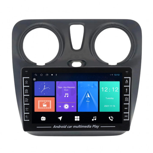 Navigatie dedicata cu Android Dacia Dokker dupa 2012, 1GB RAM, Radio GPS Dual Zone, Display HD IPS 8" Touchscreen, Internet Wi-Fi, Bluetooth, MirrorLink, USB, Waze