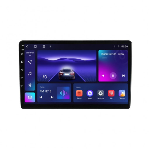Navigatie dedicata cu Android Dacia Spring dupa 2020, 3GB RAM, Radio GPS Dual Zone, Display HD QLED 9" Touchscreen, Internet Wi-Fi si slot SIM 4G, Bluetooth, MirrorLink, USB