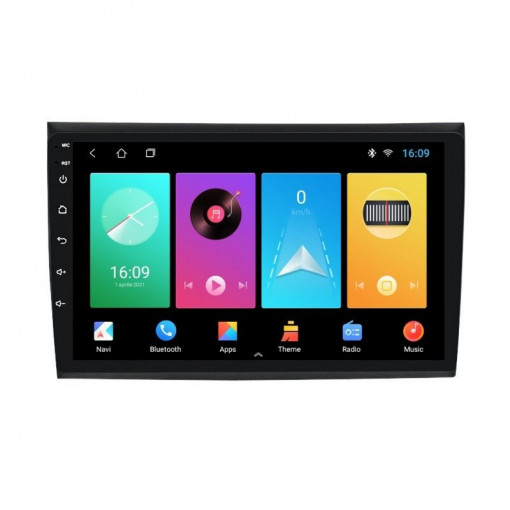 Navigatie dedicata cu Android Fiat Bravo 2007 - 2016, 1GB RAM, Radio GPS Dual Zone, Display HD IPS 9" Touchscreen, Internet Wi-Fi, Bluetooth, MirrorLink, USB, Waze