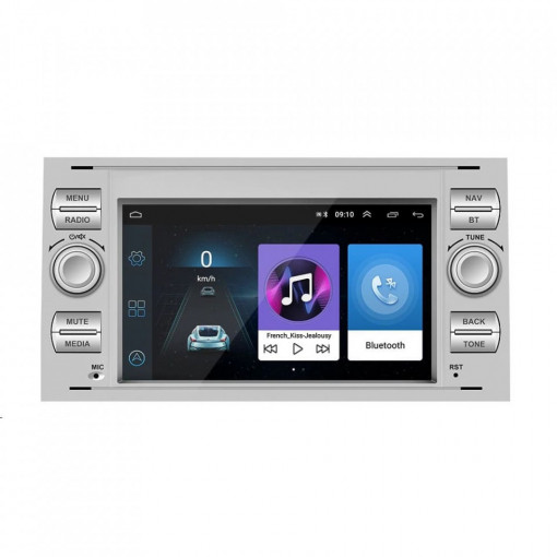 Navigatie dedicata cu Android Ford Galaxy 2006 - 2008 , gri, 1GB RAM, Radio GPS Dual Zone, Display HD 7" Touchscreen, Internet Wi-Fi, Bluetooth, MirrorLink, USB, Waze