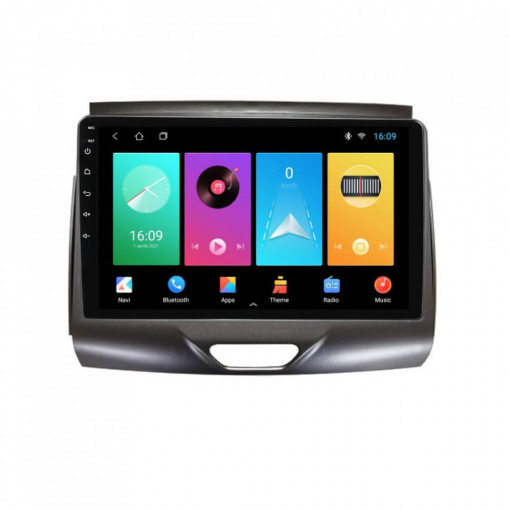 Navigatie dedicata cu Android Ford Ranger dupa 2015 cu navigatie originala, 1GB RAM, Radio GPS Dual Zone, Display HD IPS 9" Touchscreen, Internet Wi-Fi, Bluetooth, MirrorLink, USB, Waze