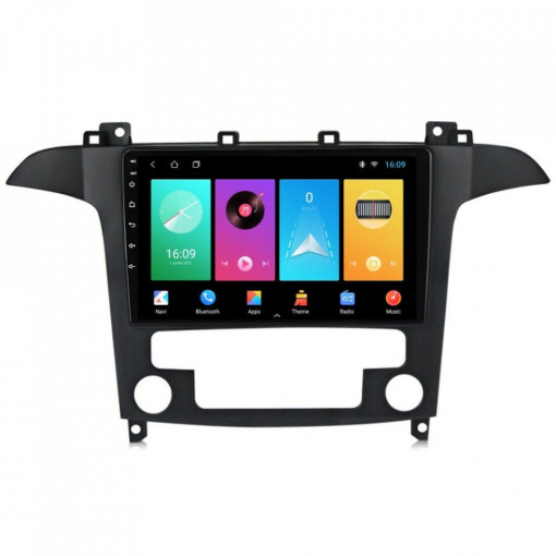 Navigatie dedicata cu Android Ford S-Max I / Galaxy II 2006 - 2015, clima automata, 1GB RAM, Radio GPS Dual Zone, Display HD IPS 9" Touchscreen, Internet Wi-Fi, Bluetooth, MirrorLink, USB