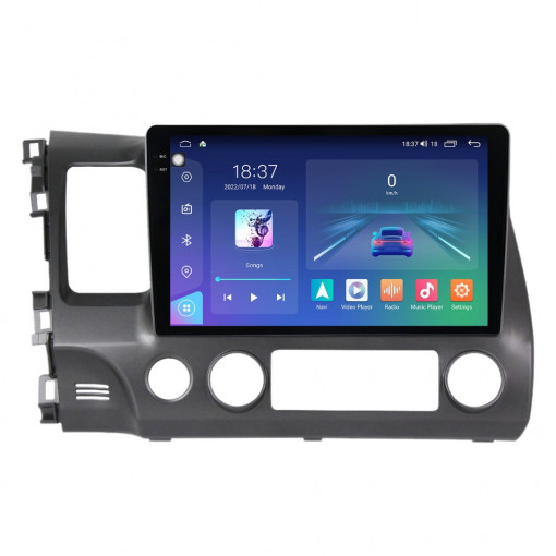 Navigatie dedicata cu Android Honda Civic VIII Sedan 2006 - 2011, 4GB RAM, Radio GPS Dual Zone, Display 2K QLED 10.36" Touchscreen, Internet Wi-Fi si slot SIM 4G, Bluetooth, MirrorLink, USB