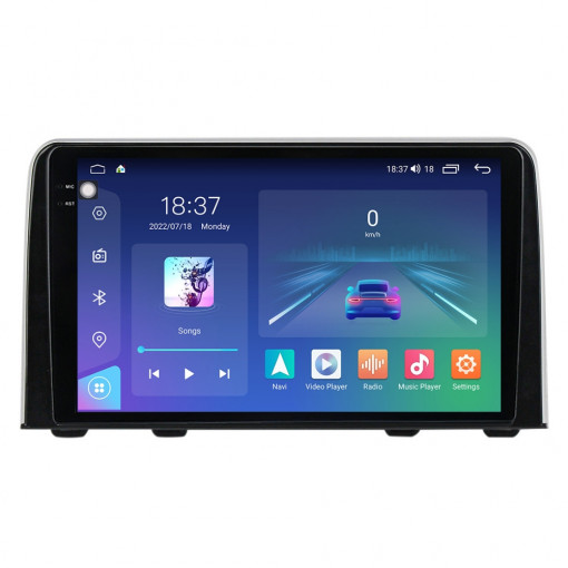 Navigatie dedicata cu Android Honda CR-V V dupa 2018, 8GB RAM, Radio GPS Dual Zone, Display 2K QLED 9.5" Touchscreen, Internet Wi-Fi si slot SIM 4G, Bluetooth, MirrorLink, USB, Waze