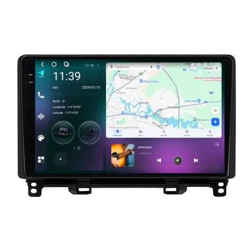 Navigatie dedicata cu Android Honda Jazz V dupa 2020, 12GB RAM, Radio GPS Dual Zone, Display 2K QLED 10.36" Touchscreen, Internet Wi-Fi si slot SIM 4G, Bluetooth, MirrorLink, USB