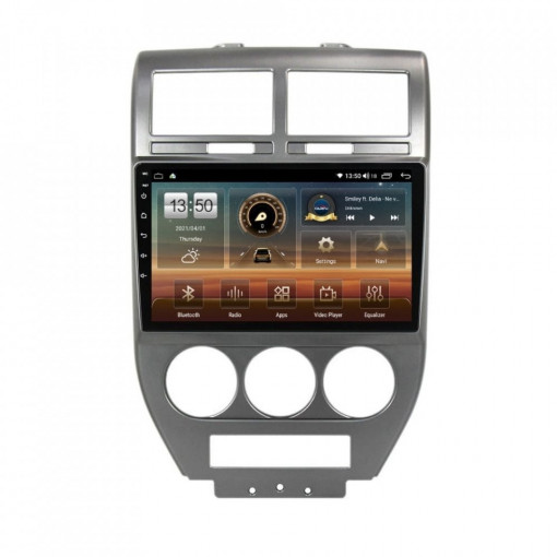 Navigatie dedicata cu Android Jeep Compass I 2006 - 2010, 4GB RAM, Radio GPS Dual Zone, Display HD IPS 10" Touchscreen, Internet Wi-Fi si slot SIM 4G, Bluetooth, MirrorLink, USB, Waze