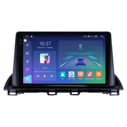 Navigatie dedicata cu Android Mazda 3 2013 - 2019, 4GB RAM, Radio GPS Dual Zone, Display 2K QLED 9.5" Touchscreen, Internet Wi-Fi si slot SIM 4G, Bluetooth, MirrorLink, USB
