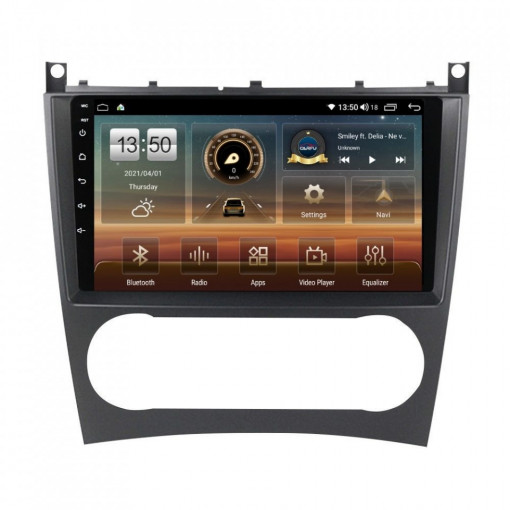 Navigatie dedicata cu Android Mercedes C-Class W203 2004 - 2007, 8GB RAM, Radio GPS Dual Zone, Display HD IPS 9" Touchscreen, Internet Wi-Fi si slot SIM 4G, Bluetooth, MirrorLink, USB, Waze