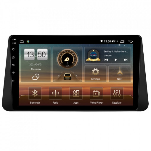 Navigatie dedicata cu Android Nissan Micra V dupa 2017, 8GB RAM, Radio GPS Dual Zone, Display HD IPS 9" Touchscreen, Internet Wi-Fi si slot SIM 4G, Bluetooth, MirrorLink, USB, Waze