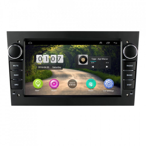Navigatie dedicata cu Android Opel Agila 2000 - 2007, negru, 1GB RAM, Radio GPS Dual Zone, Display HD 7" Touchscreen, Internet Wi-Fi, Bluetooth, MirrorLink, USB, Waze