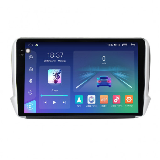 Navigatie dedicata cu Android Peugeot 2008 I 2013 - 2019, 8GB RAM, Radio GPS Dual Zone, Display 2K QLED 10.36" Touchscreen, Internet Wi-Fi si slot SIM 4G, Bluetooth, MirrorLink, USB, Waze