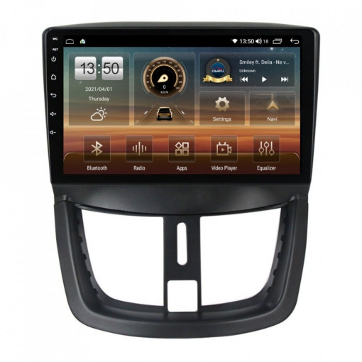 Navigatie dedicata cu Android Peugeot 206+ 2009 - 2014, 4GB RAM, Radio GPS Dual Zone, Display HD IPS 9" Touchscreen, Internet Wi-Fi si slot SIM 4G, Bluetooth, MirrorLink, USB, Waze