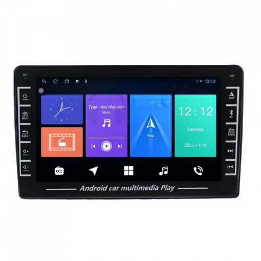Navigatie dedicata cu Android Peugeot 307 2000 - 2013, negru, 1GB RAM, Radio GPS Dual Zone, Display HD IPS 8" Touchscreen, Internet Wi-Fi, Bluetooth, MirrorLink, USB, Waze