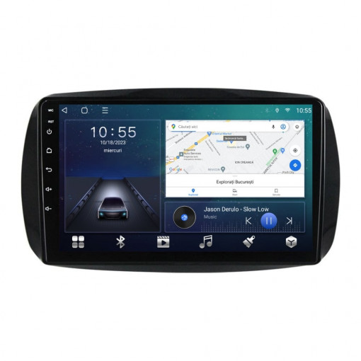 Navigatie dedicata cu Android Smart Forfour dupa 2014, 2GB RAM, Radio GPS Dual Zone, Display HD QLED 9" Touchscreen, Internet Wi-Fi si slot SIM 4G, Bluetooth, MirrorLink, USB